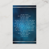 ブルースカイ白カスタム色写真葬式祈りの言葉 名刺 (裏面)