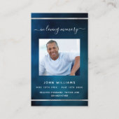 ブルースカイ白カスタム色写真葬式祈りの言葉 名刺 (正面)