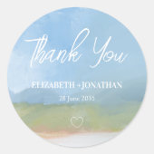ブルースカイ色彩の鮮やかランドスケープ結婚の感謝 ラウンドシール (正面)