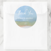 ブルースカイ色彩の鮮やかランドスケープ結婚の感謝 ラウンドシール (バッグ)
