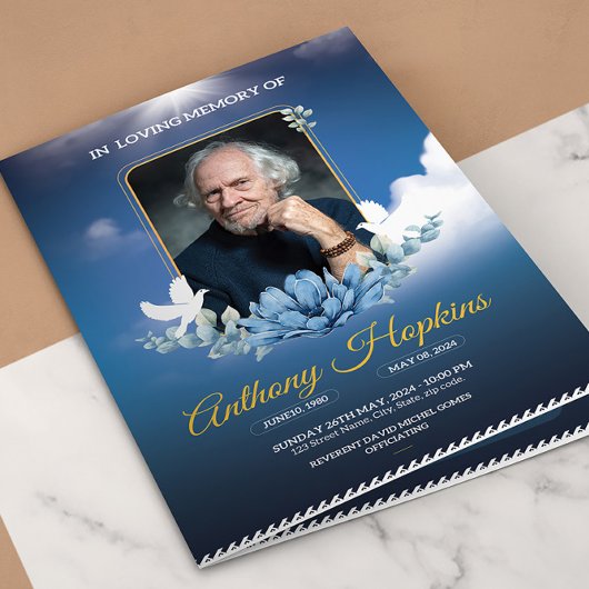 ブルースカイ葬儀プログラムテンプレート