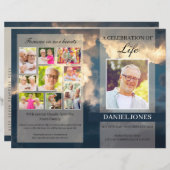 ブルースカイ葬儀プログラムテンプレート (正面/裏面)