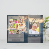 ブルースカイ葬儀プログラムテンプレート (スタンド正面)