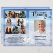 ブルースカイ葬儀プログラムテンプレート (正面/裏面)