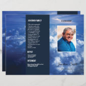 ブルースカイ葬儀プログラムテンプレート (正面/裏面)