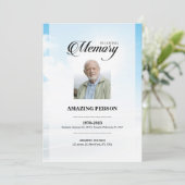 ブルースカイ葬儀祈りの言葉カードテンプレート (スタンド正面)