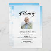 ブルースカイ葬儀祈りの言葉カードテンプレート (正面/裏面)