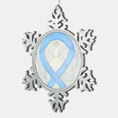 ブルースカイ認識度リボンエンジェルオーナメント スノーフレークピューターオーナメント (右)