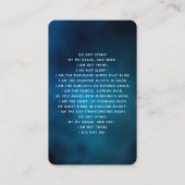 ブルースカイ金ゴールドクロスフォト葬儀祈りの言葉カード 名刺 (裏面)