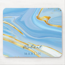 ブルースカイ金ゴールドグリッター大理石カスタマイズ