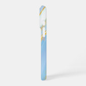 ブルースカイ金ゴールドグリッター大理石カスタマイズ iPhoneケース (左側面)