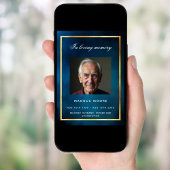 ブルースカイ金ゴールド写真葬儀プログラムカード 招待状