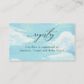 ブルースカイ雲ベビーシャワーレジストリ挿入カード 名刺 (正面)