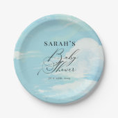 ブルースカイ雲ベビーシャワー ペーパープレート (正面)