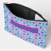 ブルースカイ1型糖尿病のピンクのスプラッシュ アクセサリーポーチ (見開き)