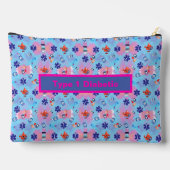 ブルースカイ1型糖尿病のピンクのスプラッシュ アクセサリーポーチ (裏面)