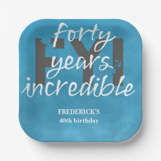 ブルースカイ40年 信じられない40歳の誕生日 ペーパープレート