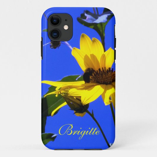 ブルースカイ、ひまわり花N蜂iPhone 5ケース Case-Mate iPhoneケース (裏面)