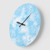 ブルースカイ&クラウドアートカスタム ラージ壁時計 (傾斜)