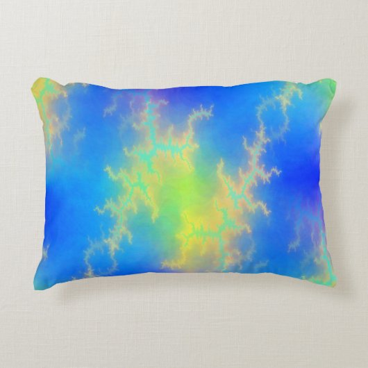 ブルースカイ&ゴールデンイエロー稲妻ボルト アクセントクッション (正面)
