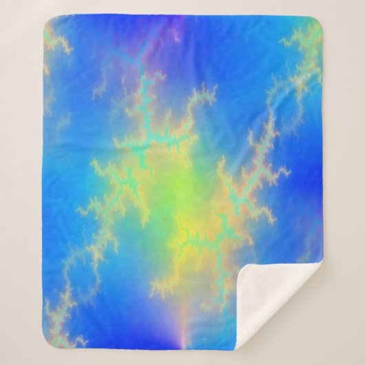 ブルースカイ&ゴールデンイエロー稲妻ボルト シェルパブランケット (正面)