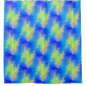 ブルースカイ&ゴールデンイエロー稲妻ボルト シャワーカーテン (正面)