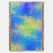 ブルースカイ&ゴールデンイエロー稲妻ボルト スローブランケット (正面縦)