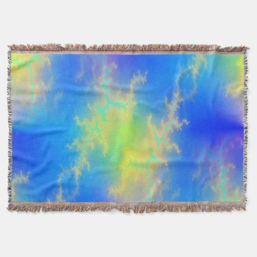 ブルースカイ&ゴールデンイエロー稲妻ボルト スローブランケット (正面)