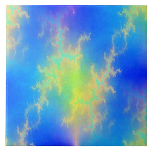 ブルースカイ&ゴールデンイエロー稲妻ボルト タイル (正面)