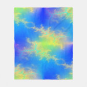 ブルースカイ&ゴールデンイエロー稲妻ボルト フリースブランケット (正面)