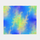 ブルースカイ&ゴールデンイエロー稲妻ボルト フリースブランケット (正面(横))