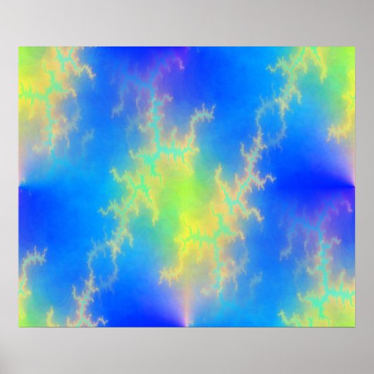 ブルースカイ&ゴールデンイエロー稲妻ボルト ポスター (正面)