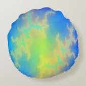 ブルースカイ&ゴールデンイエロー稲妻ボルト ラウンドクッション (裏面)