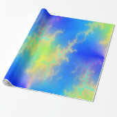 ブルースカイ&ゴールデンイエロー稲妻ボルト ラッピングペーパー (アンロールド)