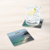 ブルースカイ・サンディ・ビーチと海 スクエアペーパーコースター (インサイチュ)