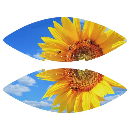 ブルースカイ・フットボールの黄色のひまわりとミツバチ アメリカンフットボール (パネル)