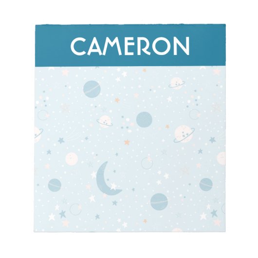 ブルースカイ&宇宙パターン ノートパッド (正面)