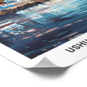 ブルースカイinウシュアイアアルゼンチンヴィンテージ旅行 ポスター (角)