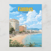 ブルースカイinカンヌフランスヴィンテージトラベル ポストカード (正面)