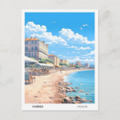 ブルースカイinカンヌフランスヴィンテージトラベル ポストカード (正面)