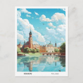 ブルースカイinクラクフポーランドヴィンテージトラベル ポストカード (正面)