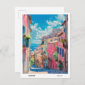 ブルースカイinジローナスペインヴィンテージトラベル ポストカード (正面/裏面)