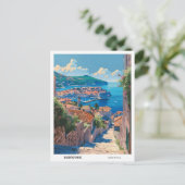 ブルースカイinドゥブロヴニククロアチアヴィンテージトラベル ポストカード (スタンド正面)