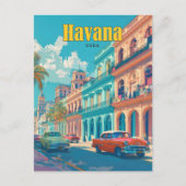 ブルースカイinハバナ・キューバヴィンテージ旅行 ポストカード (正面)