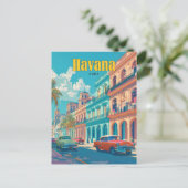 ブルースカイinハバナ・キューバヴィンテージ旅行 ポストカード (スタンド正面)