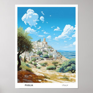 ブルースカイinプリアItaly Vintage Travel ポスター