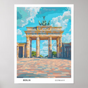 ブルースカイinベルリンGermany Vintage Travel ポスター