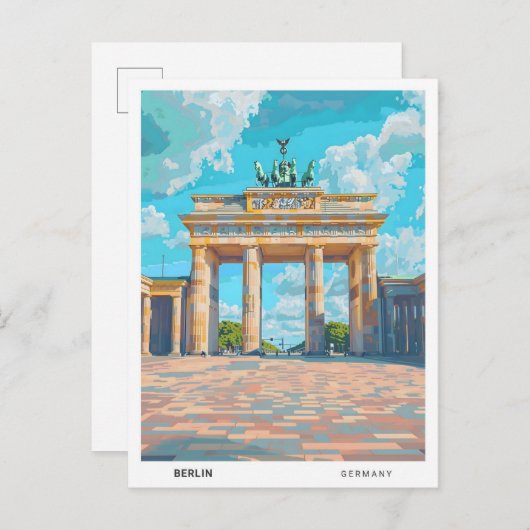 ブルースカイinベルリンGermany Vintage Travel ポストカード (正面/裏面)