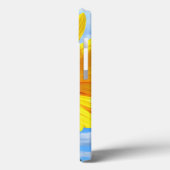 ブルースカイiPhoneケースに黄色のひまわりとミツバチ Case-Mate iPhoneケース (裏面 / 左)