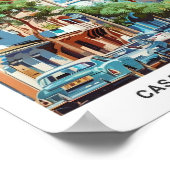 ブルースカサブランカモロッコヴィンテージトラベル ポスター (角)